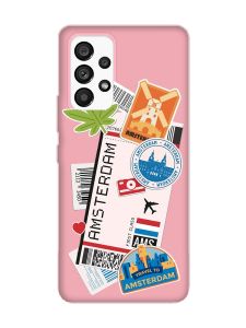Матовий рожевий чохол на Samsung Galaxy A53 4G/5G :: Подорожі. Амстердам (принт 327)