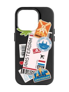 Матовий чорний чохол на Apple iPhone 14 Pro Max :: Подорожі. Амстердам (принт 327)