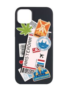 Матовий чорний чохол на Apple iPhone 14 Plus :: Подорожі. Амстердам (принт 327)