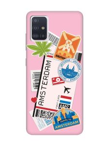 Матовий рожевий чохол на Samsung Galaxy A71 / A715 :: Подорожі. Амстердам (принт 327)