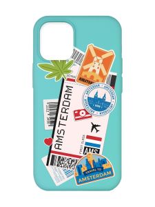 Матовий бірюзовий чохол на Apple iPhone 12/12 Pro (6.1) :: Подорожі. Амстердам (принт 327)