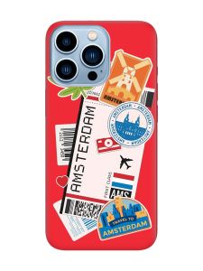 Матовий червоний чохол на Apple iPhone 13 Pro Max :: Подорожі. Амстердам (принт 327)