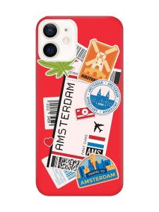 Матовий червоний чохол на Apple iPhone 12 / 12 Pro (6.1) :: Подорожі. Амстердам (принт 327)