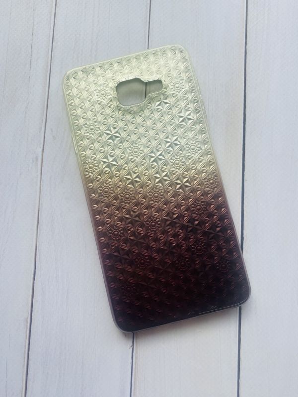 Силіконовий чохол для Samsung A7(2016) A710 Павутинка-амбре. Срібно-коричневий