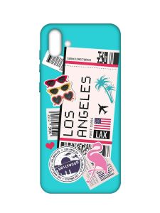 Матовий бірюзовий чохол на Samsung Galaxy A04 :: Подорожі. Лос-Анджелес (принт 328)