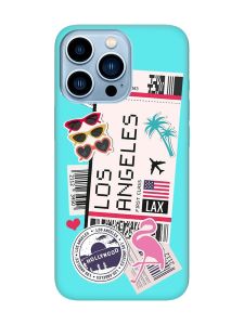 Матовий бірюзовий чохол на Apple iPhone 13 Pro Max :: Подорожі. Лос-Анджелес (принт 328)