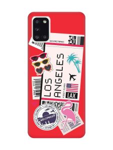 Матовий червоний чохол на Samsung Galaxy A31 :: Подорожі. Лос-Анджелес (принт 328)