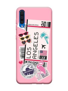 Матовий рожевий чохол на Samsung Galaxy A50 (2019) A505 :: Подорожі. Лос-Анджелес (принт 328)
