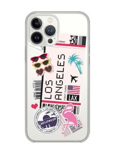 Прозорий чохол із захистом камери на iPhone 14 Pro Max :: Подорожі. Лос-Анджелес (принт 328)