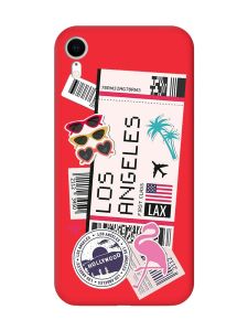 Матовий червоний чохол на Apple iPhone XR :: Подорожі. Лос-Анджелес (принт 328)