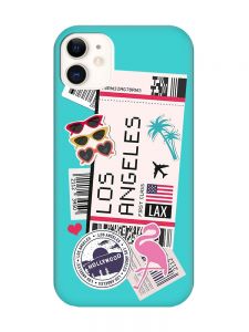 Матовий бірюзовий чохол на Apple iPhone 11 (6.1) :: Подорожі. Лос-Анджелес (принт 328)