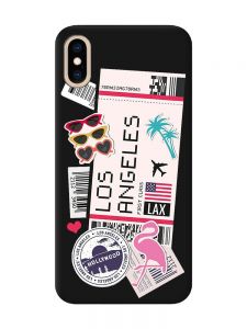 Матовий чорний чохол на iPhone XS MAX :: Подорожі. Лос-Анджелес (принт 328)