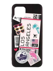 Матовий чорний чохол на Samsung Galaxy A12 :: Подорожі. Лос-Анджелес (принт 328)