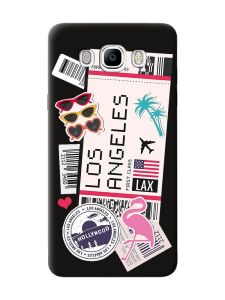 Матовий чорний чохол на Samsung Galaxy J7(2016) J710 :: Подорожі. Лос-Анджелес (принт 328)