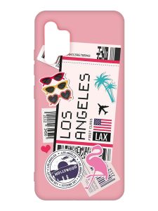 Матовий рожевий чохол на Samsung Galaxy A32 :: Подорожі. Лос-Анджелес (принт 328)