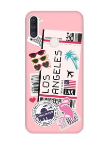 Матовий рожевий чохол на Samsung Galaxy A11 :: Подорожі. Лос-Анджелес (принт 328)