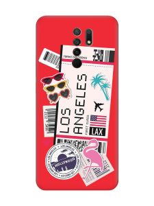 Матовий червоний чохол на Xiaomi Redmi 9 :: Подорожі. Лос-Анджелес (принт 328)