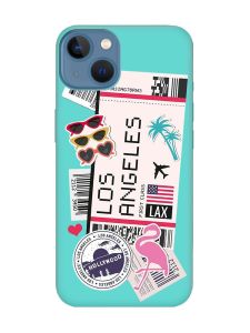 Матовий бірюзовий чохол на Apple iPhone 13 :: Подорожі. Лос-Анджелес (принт 328)