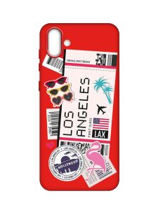 Матовий червоний чохол на Samsung Galaxy A04 :: Подорожі. Лос-Анджелес (принт 328)