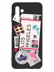 Матовий чорний чохол на Samsung Galaxy A13 4G :: Подорожі. Лос-Анджелес (принт 328)