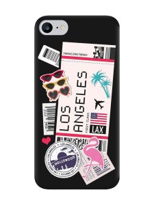 Матовий чорний чохол на iPhone 7 / 8 :: Подорожі. Лос-Анджелес (принт 328)