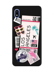 Матовий чорний чохол на Samsung Galaxy A10 (2019) A105 :: Подорожі. Лос-Анджелес (принт 328)