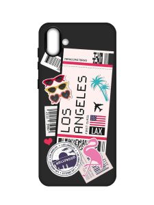 Матовий чорний чохол на Samsung Galaxy A04 :: Подорожі. Лос-Анджелес (принт 328)