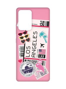 Матовий рожевий чохол на Samsung Galaxy A52 :: Подорожі. Лос-Анджелес (принт 328)
