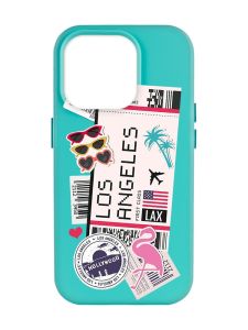 Матовий бірюзовий чохол на Apple iPhone 14 Pro Max :: Подорожі. Лос-Анджелес (принт 328)