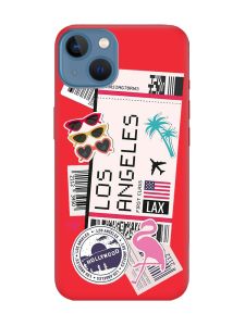 Матовий червоний чохол на Apple iPhone 13 :: Подорожі. Лос-Анджелес (принт 328)