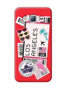 Матовий червоний чохол на Samsung Galaxy J3 / J310 :: Подорожі. Лос-Анджелес (принт 328)