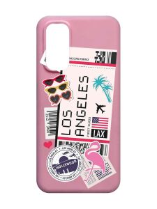Матовий рожевий чохол на Xiaomi Redmi Note 11 4G :: Подорожі. Лос-Анджелес (принт 328)