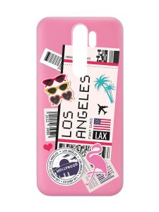 Матовий рожевий чохол на Xiaomi Redmi Note 8 Pro :: Подорожі. Лос-Анджелес (принт 328)