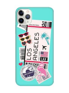Матовий бірюзовий чохол на iPhone 11 Pro Max (6.5) :: Подорожі. Лос-Анджелес (принт 328)