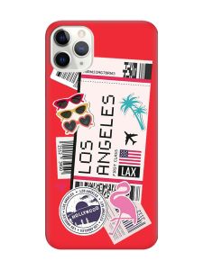 Матовий червоний чохол на iPhone 11 Pro Max (6.5) :: Подорожі. Лос-Анджелес (принт 328)