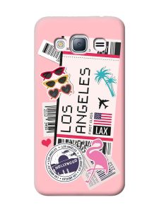 Матовий рожевий чохол на Samsung Galaxy J3 / J310 :: Подорожі. Лос-Анджелес (принт 328)