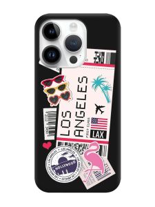 Матовий чорний чохол на Apple iPhone 14 Pro :: Подорожі. Лос-Анджелес (принт 328)