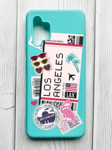 Матовий бірюзовий чохол на Samsung Galaxy A32 :: Подорожі. Лос-Анджелес (принт 328)
