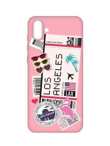 Матовий рожевий чохол на Samsung Galaxy A04 :: Подорожі. Лос-Анджелес (принт 328)