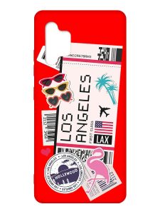 Матовий червоний чохол на Samsung Galaxy A32 :: Подорожі. Лос-Анджелес (принт 328)