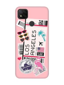 Матовий рожевий чохол на Xiaomi Redmi 9C/10A :: Подорожі. Лос-Анджелес (принт 328)