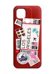Матовий червоний чохол на Xiaomi Redmi 10C :: Подорожі. Лос-Анджелес (принт 328)