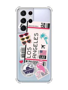 Чохол з потовщеними кутами на Samsung Galaxy S21 Ultra :: Подорожі. Лос-Анджелес (принт 328)