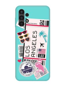 Матовий бірюзовий чохол на Samsung Galaxy A13 4G :: Подорожі. Лос-Анджелес (принт 328)