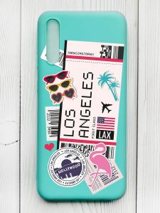 Матовий бірюзовий чохол на Samsung Galaxy А50 (2019) А505F :: Подорожі. Лос-Анджелес (принт 328)
