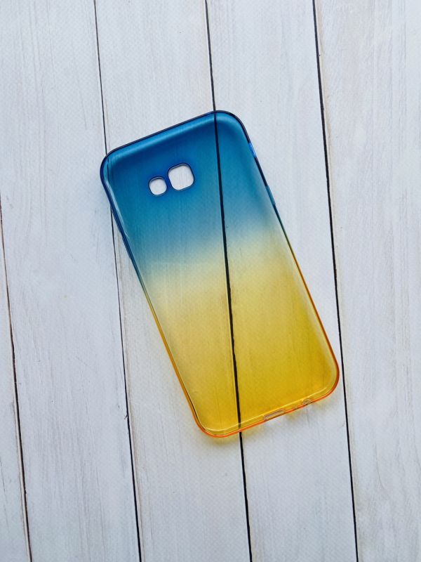 Силіконовий чохол для Samsung A7(2017) A720 Амбре. Синьо-жовтий