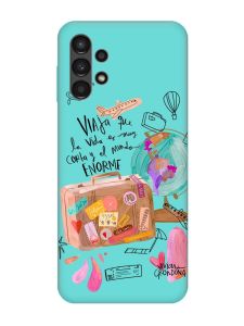 Матовий бірюзовий чохол на Samsung Galaxy A13 4G :: Настрій подорожувати (принт 329)