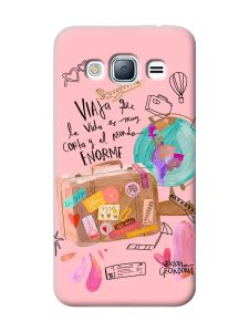 Матовий рожевий чохол на Samsung Galaxy J3 / J310 :: Настрій подорожувати (принт 329)