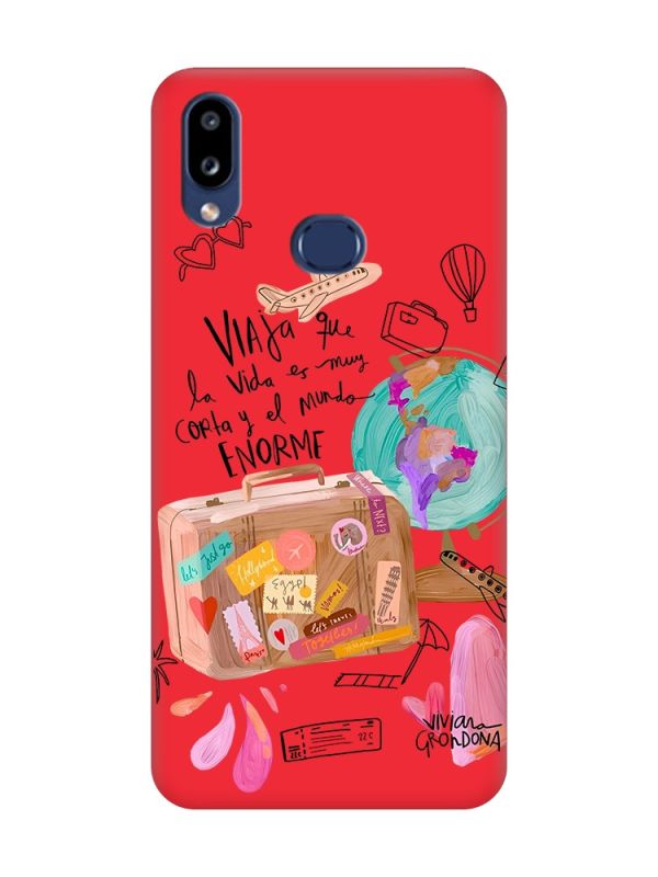 Матовий червоний чохол на Samsung Galaxy A10s (A107) :: Настрій подорожувати (принт 329)