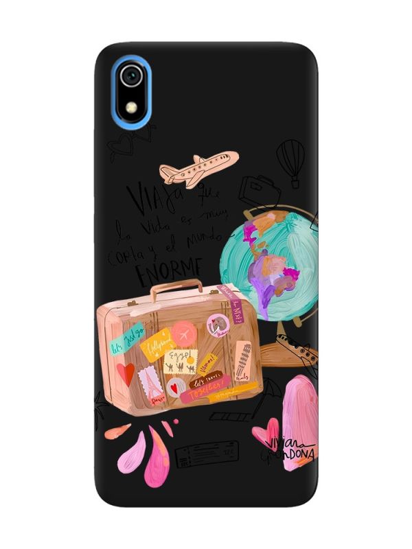 Матовий чорний чохол на Xiaomi Redmi 7A :: Настрій подорожувати (принт 329)